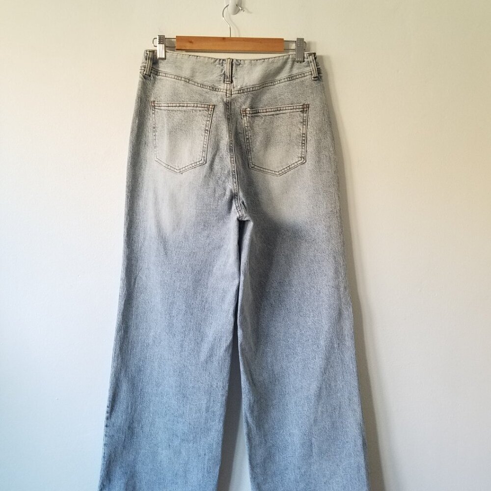 Habitual High Waisted Wide Leg Light Washed Denim Size 28 - Picture 6 of 11